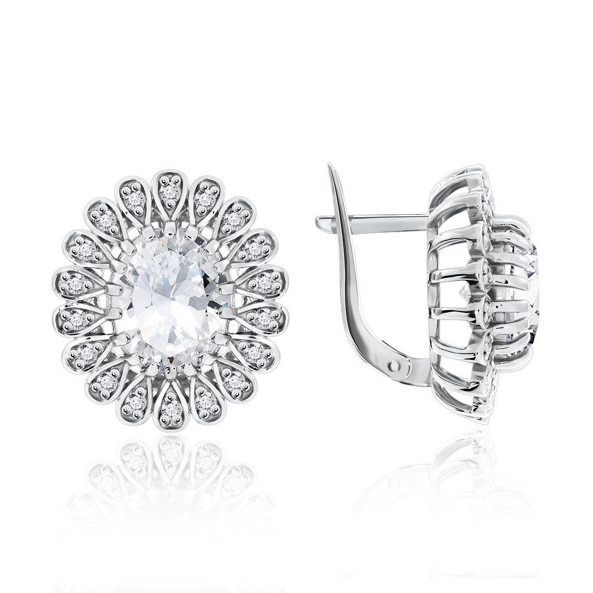 Купить оптом серьги из серебра с фианитами 2340200251 от Krasnoe