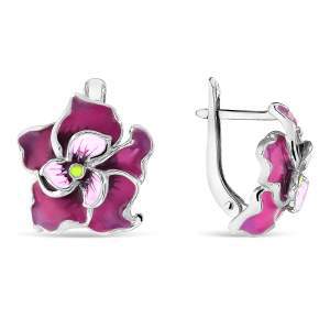 Купить оптом серьги из серебра с эмальом 3627010314 от Krasnoe