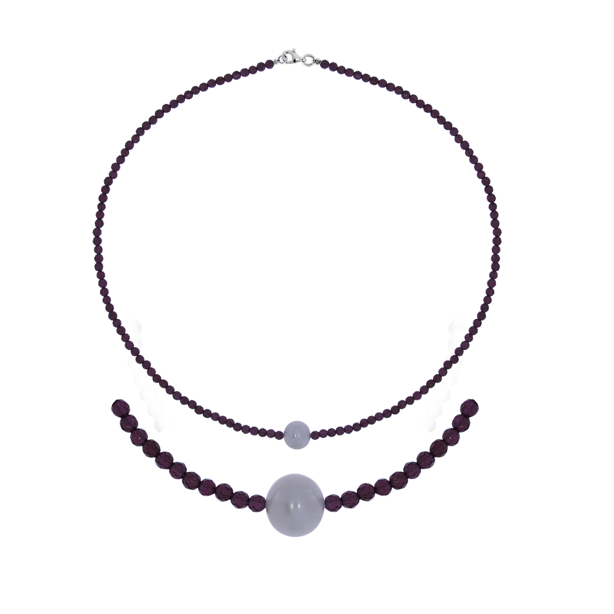 Купить оптом колье из серебра с жемчугом и гранатами 8340156105-50 от Krasnoe