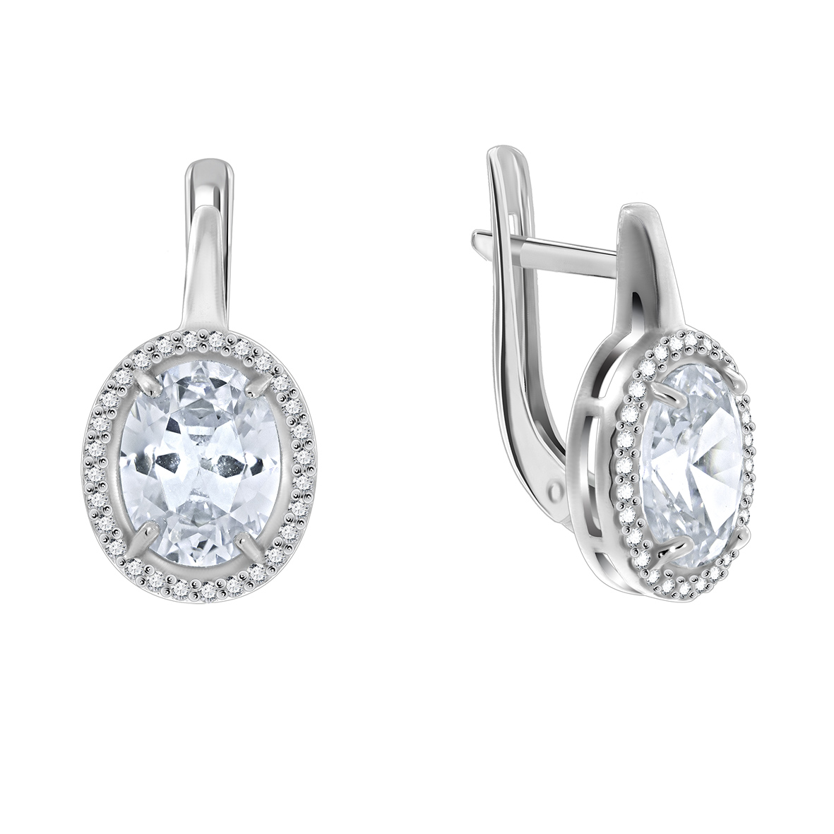 Купить оптом серьги из серебра с кристаллами и фианитами 2340290282л от Krasnoe