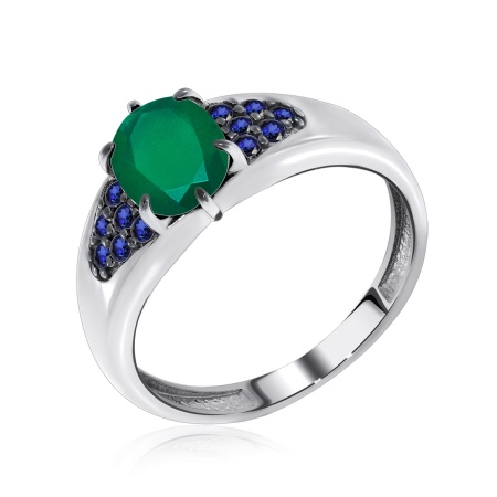 Купить оптом кольцо из серебра с агатом и ситаллами 1348390983л-82 от Krasnoe