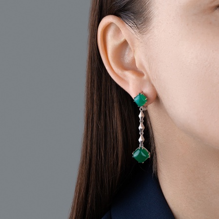 Купить оптом серьги из серебра с агатами 2340391201-60 от Krasnoe