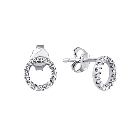 Купить оптом пусеты из серебра с фианитами 2340201928л от Krasnoe