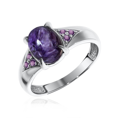 Купить оптом кольцо из серебра с чароитом и ситаллами 1348460372л-92 от Krasnoe