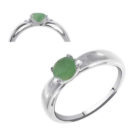 Купить оптом кольцо из серебра с бериллом и фианитами 1340190259 от Krasnoe