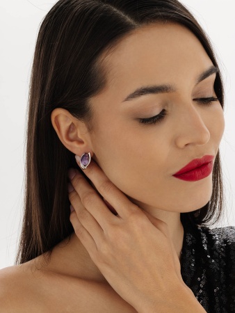 Купить оптом серьги из серебра с чароитами 2340462362 от Krasnoe