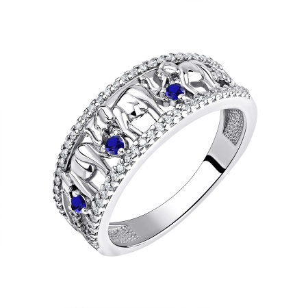 Купить оптом кольцо из серебра с ситаллами и фианитами 1340881940л-81 от Krasnoe