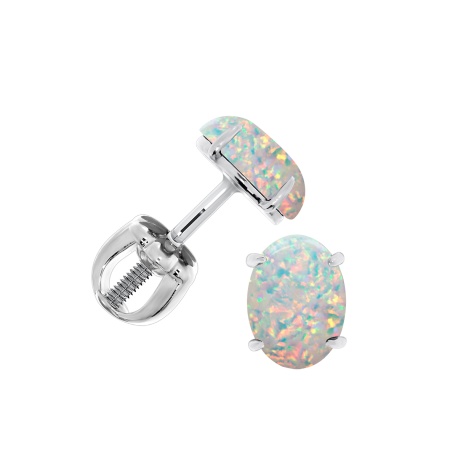 Купить оптом пусеты из серебра с опалами 2340252320-10 от Krasnoe