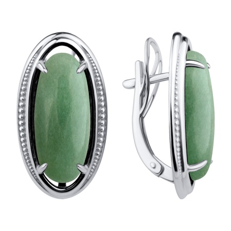 Купить оптом серьги из серебра с авантюринами 2340365806-1-60 от Krasnoe