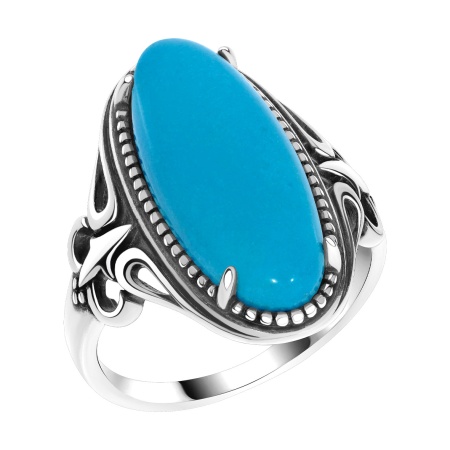 Купить оптом кольцо из серебра с бирюзой 1310315113 от Krasnoe