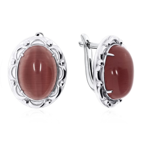 Купить оптом серьги из серебра с кошачий глазами 2340265116-33 от Krasnoe