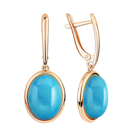 Купить оптом серьги из серебра с бирюзой 2320315154 от Krasnoe