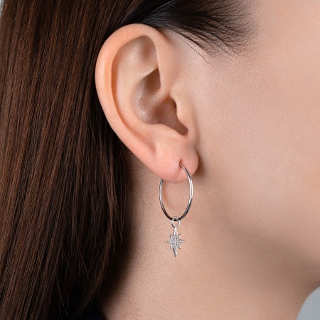 Купить оптом серьги из серебра с фианитами 2340202821л от Krasnoe