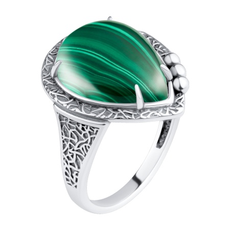 Купить оптом кольцо из серебра с малахитом 1310385788 от Krasnoe
