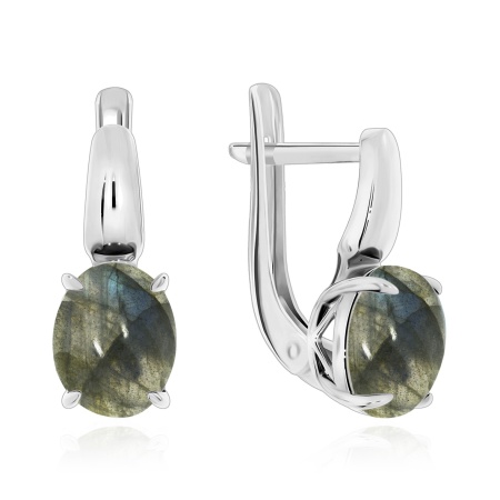 Купить оптом серьги из серебра с лабрадоритами 2340Л00045 от Krasnoe