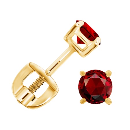 Купить оптом пусеты из серебра с гранатами П320150140 от Krasnoe