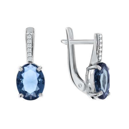 Купить оптом серьги из серебра с ситаллами и фианитами 2340880219л-76 от Krasnoe