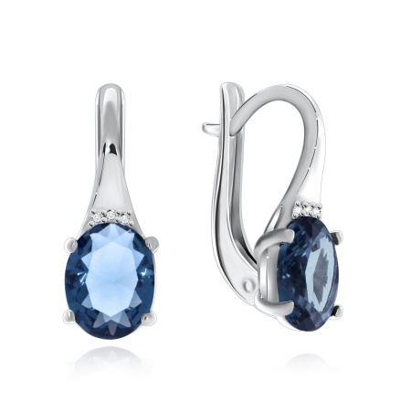 Купить оптом серьги из серебра с топазами и фианитами 2340870027-76 от Krasnoe