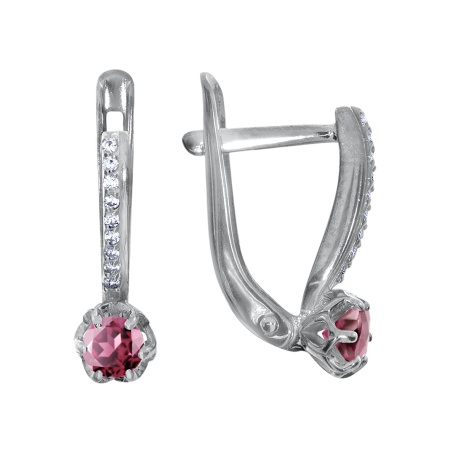 Купить оптом серьги из серебра с кристалл ювелирныйами и фианитами 2340290009-33 от Krasnoe