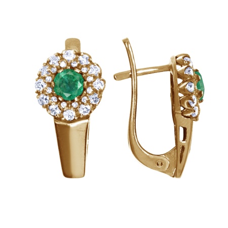 Купить оптом серьги из серебра с изумрудом 2F423961 от Krasnoe