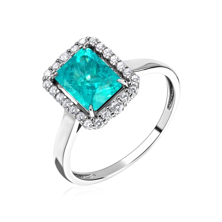 Купить оптом кольцо из серебра с турмалином и фианитами 1340081959л-2-78 от Krasnoe