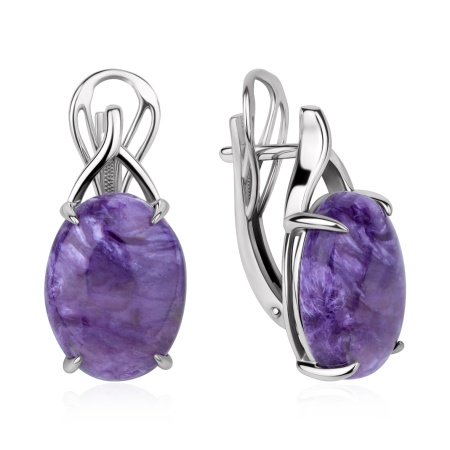 Купить оптом серьги из серебра с чароитами 2340466377 от Krasnoe