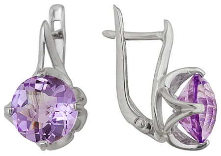 Купить оптом серьги из серебра с аметистами 3067010673 от Krasnoe