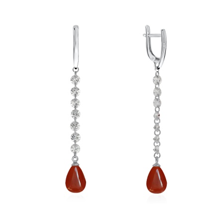 Купить оптом серьги из серебра с агатами и фианитами 2340390613-40 от Krasnoe