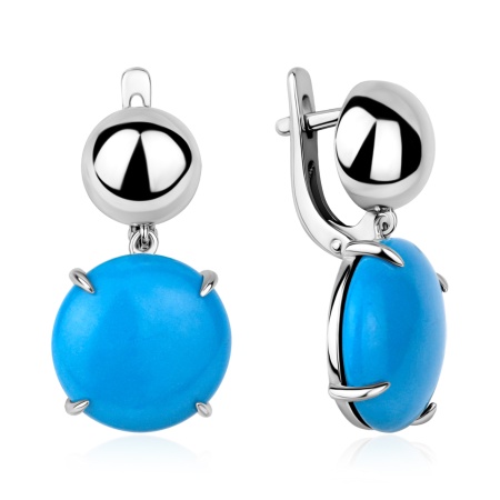 Купить оптом серьги из серебра с бирюзой 2340Б26365 от Krasnoe