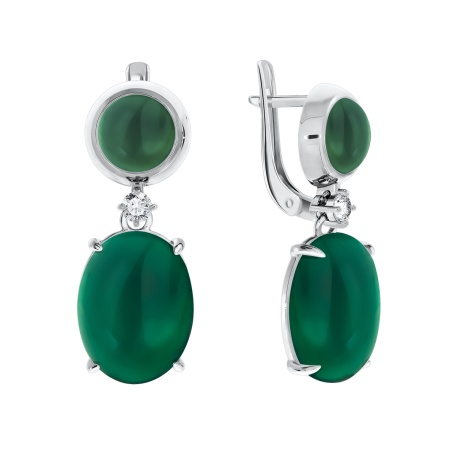 Купить оптом серьги из серебра с агатами и фианитами 2340390511-60 от Krasnoe