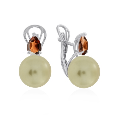 Купить оптом серьги из серебра с топазами и жемчугами 2340871396-46 от Krasnoe