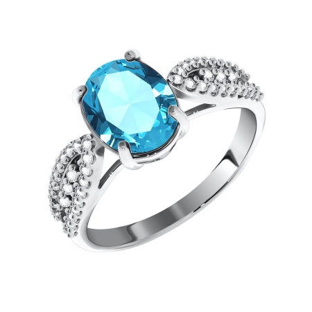 Купить оптом кольцо из серебра с кристалл ювелирныйом и фианитами 1340290186-73 от Krasnoe