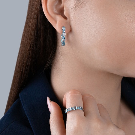 Купить оптом серьги из серебра с топазами 2340071182 от Krasnoe