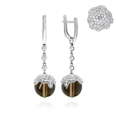 Купить оптом серьги из серебра с топазами и фианитами 2340101226л от Krasnoe