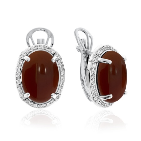 Купить оптом серьги из серебра с агатами и фианитами 2340390989л-31 от Krasnoe