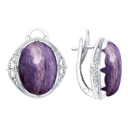 Купить оптом серьги из серебра с чароитами 2340465155 от Krasnoe