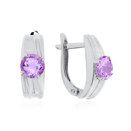 Купить оптом серьги из серебра с аметистами 2340061669 от Krasnoe