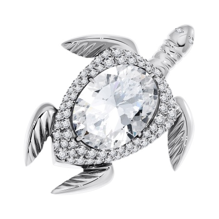 Купить оптом брошь из серебра с фианитами 6R023728 от Krasnoe