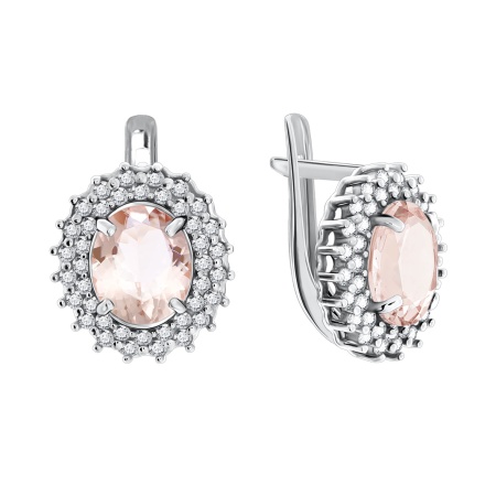Купить оптом серьги из серебра с морганитами и фианитами 2340580145л от Krasnoe