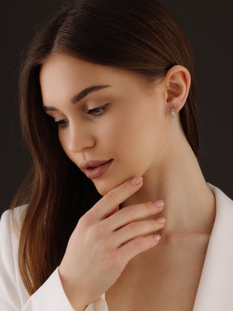 Купить оптом серьги из серебра с фианитами 2340205827л от Krasnoe