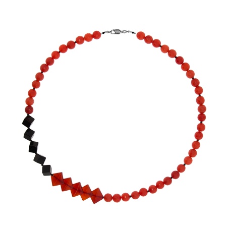 Купить оптом колье из серебра со шпинелью и агатами 8340656130-50-40 от Krasnoe