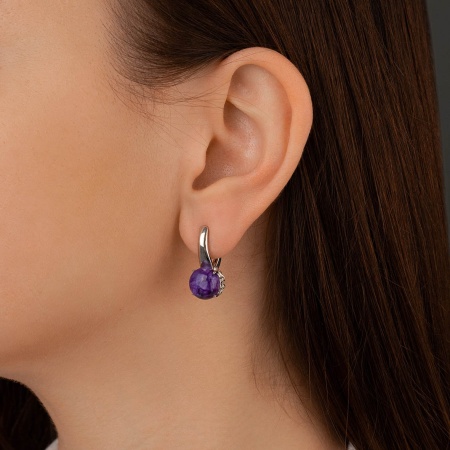 Купить оптом серьги из серебра с чароитами 2340461263 от Krasnoe