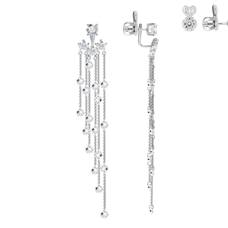 Купить оптом серьги из серебра с фианитами 2340200789 от Krasnoe