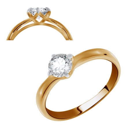 Купить оптом кольцо из серебра с фианитами 1329200261 от Krasnoe