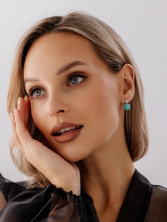 Купить оптом серьги из серебра с амазонитами 2340370124 от Krasnoe