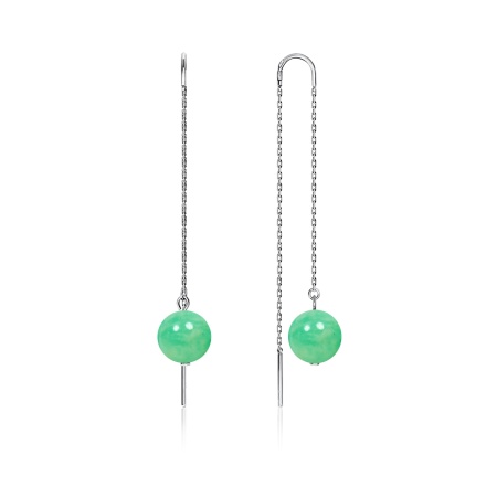 Купить оптом серьги из серебра с нефритами 2340350710-9 от Krasnoe