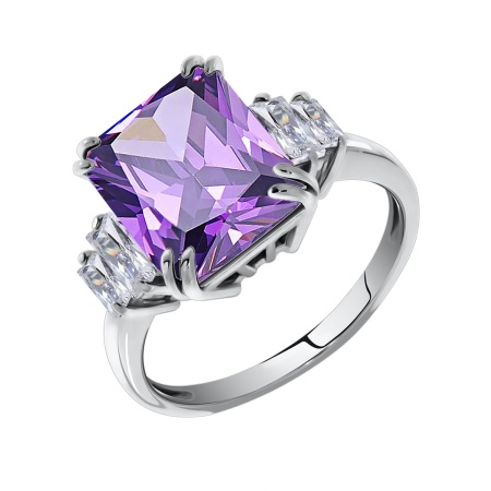 Купить оптом кольцо из серебра с кварцем и фианитами 1340180224-92 от Krasnoe