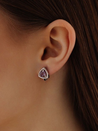 Купить оптом серьги из серебра с аметистами 2340065541 от Krasnoe