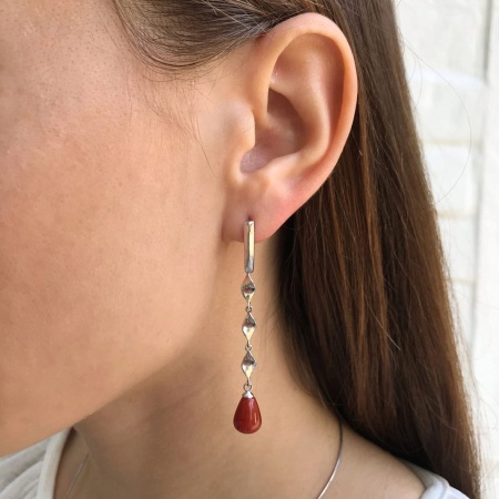 Купить оптом серьги из серебра с агатами 2340391515-40 от Krasnoe