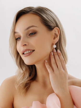 Купить оптом серьги из серебра с жемчугами 2320241557-1 от Krasnoe